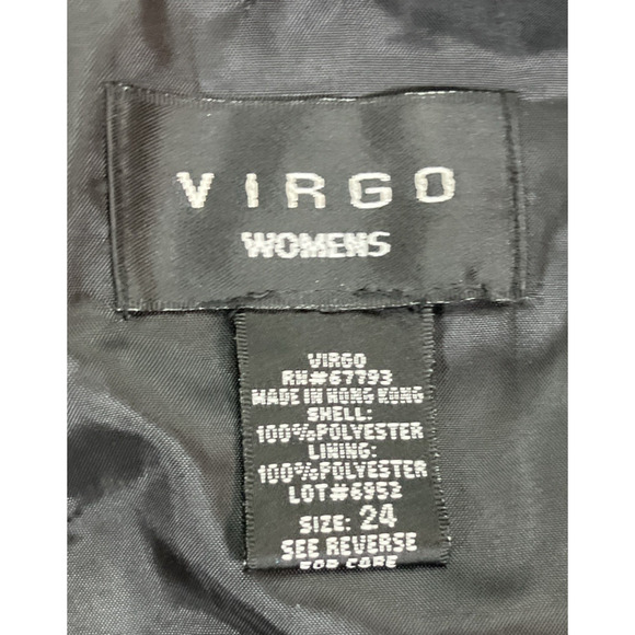 Vintage Virgo Black Maxi Dress Womens Plus Size 24 Buttons Shoulder Pads 90s NWT - Picture 10 of 13